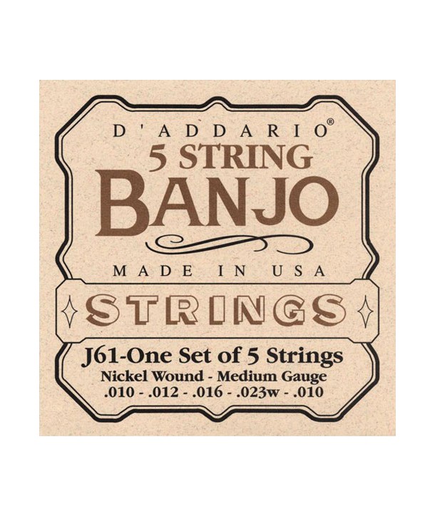 Jeu de cordes pour pour Banjo 5 Cordes Nickel Medium