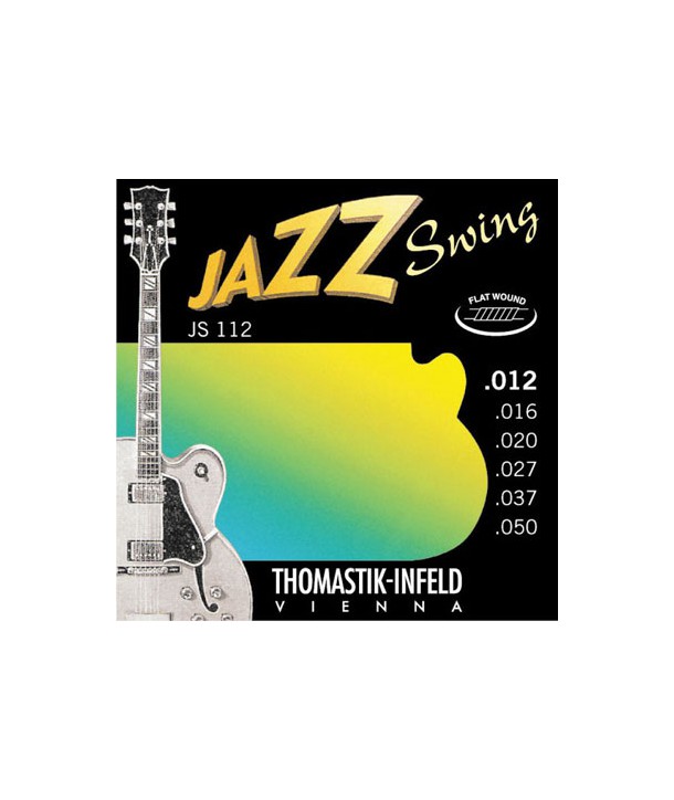 Jeu de cordes électriques Jazz Swing Filé Plat Medium Light 12-50