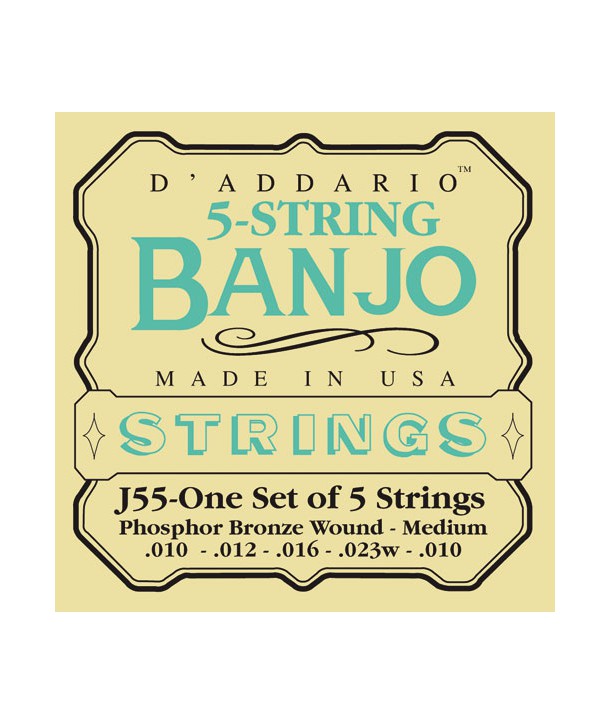 Jeu de cordes pour pour Banjo 5 Cordes Phosphore Bronze Medium