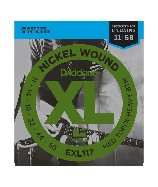 Jeu de cordes électriques Nickel Wound Medium Top/Extra Heavy Bottom 11-56 filé rond nickel