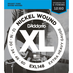 Jeu de cordes électriques Nickel Wound Extra Heavy 12-60 filé rond nickel