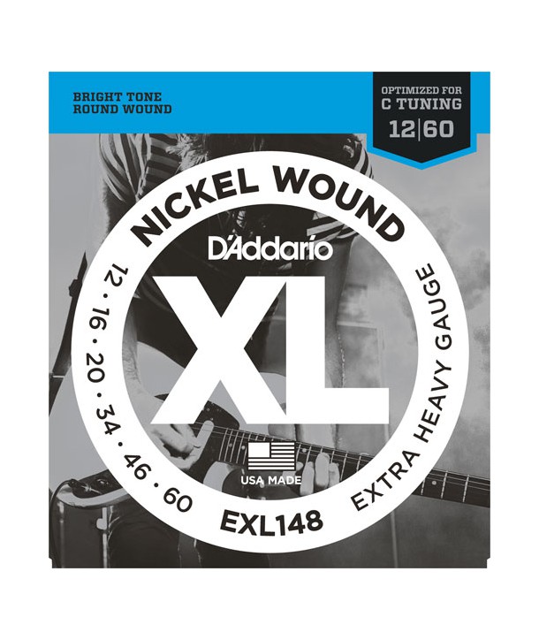 Jeu de cordes électriques Nickel Wound Extra Heavy 12-60 filé rond nickel