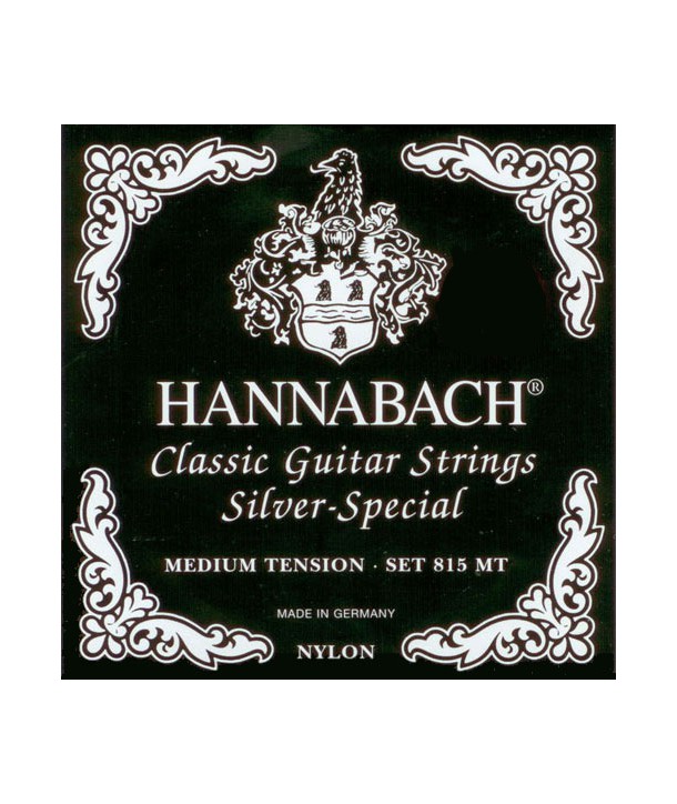 Jeu de cordes classique Silver-Spécial 815MT Tension Moyenne Hannabach Noir
