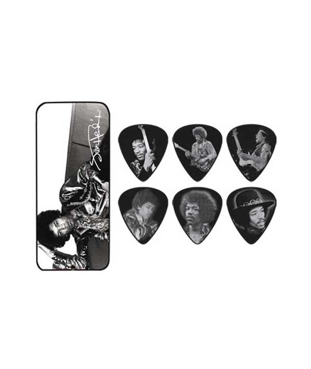Lot de 12 médiators Jimi Hendrix Heavy Silver