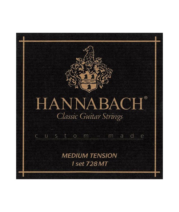 Jeu de cordes classiques Série 728 Tension Medium Plaqué argent