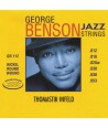 Jeu de cordes électriques George Benson Jazz Filé rond Médium light plat 12-53