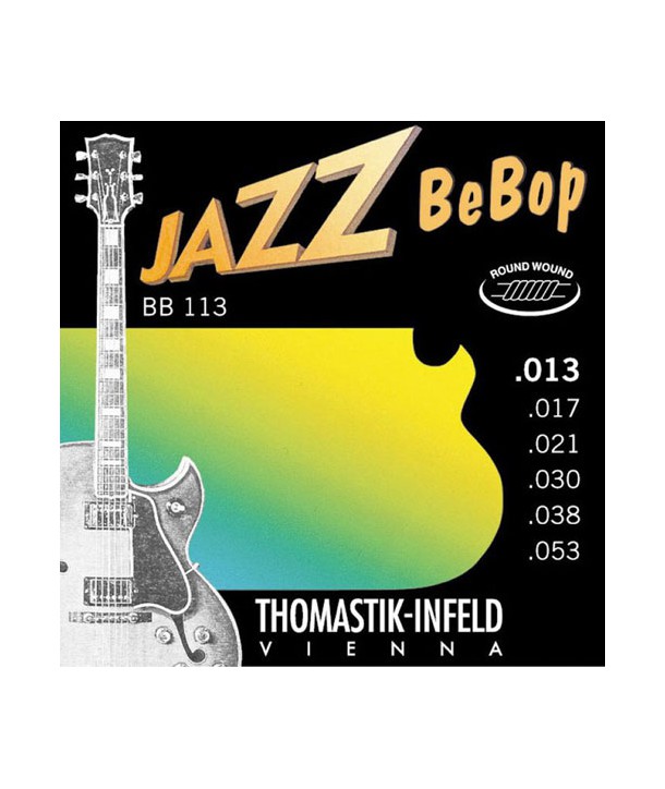 Cordes Thomastik BeBop BB113 pour guitares électriques medium light 13-53 filé rond nickel