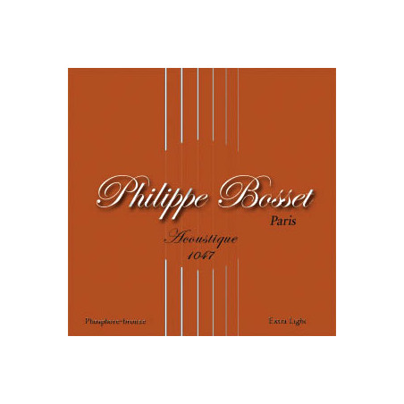 Jeu de cordes Folk Phosphore Bronze Philippe Bosset Extra-Light 10-47