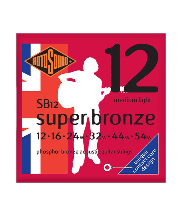 Jeu de cordes Folk Super Bronze Medium Light Phosphore Bronze 12-54