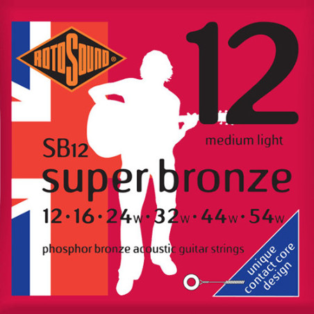 Jeu de cordes Folk Super Bronze Medium Light Phosphore Bronze 12-54