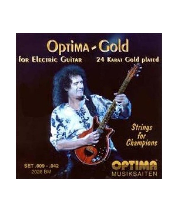 Jeu de cordes électrique Gold Brian May filé rond Extra Light 9-42
