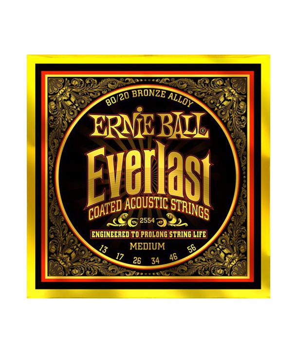 Jeu de cordes Folk Everlast Coated Bronze 80/20 Medium 13-56