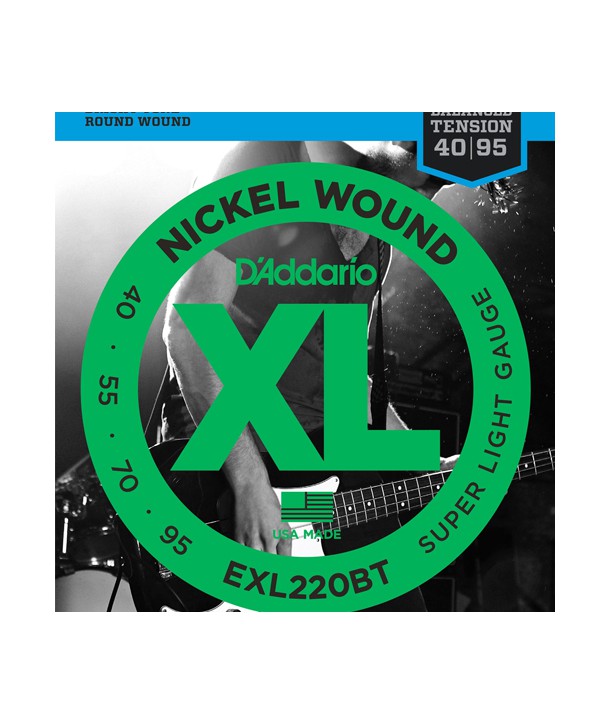 Jeu de Cordes Basse EXL220BT Balanced Tension Super Light 40-95 filé rond nickel