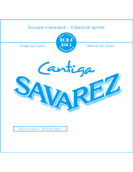 Corde à l'unité de Ré Cantiga filée argenté Tension forte
