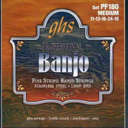 Jeu de 5 cordes pour pour Banjo STAINLESS STEEL Medium