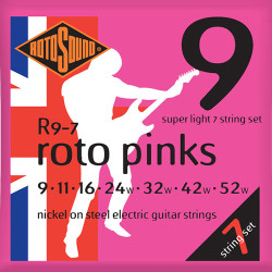 Electric 7 strings set Roto Pinks Super Light Nickel 9-52