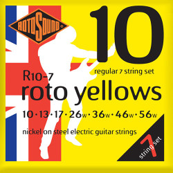 Electric 7 strings set Roto Yellows Regular Nickel 10-56