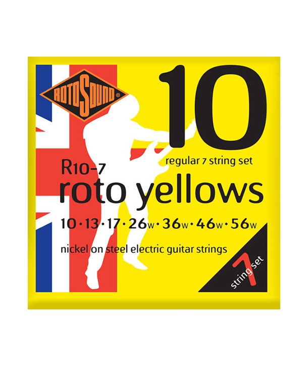 Juego de 7 Cuerdas eléctrica Roto Yellows Regular Nickel 10-56
