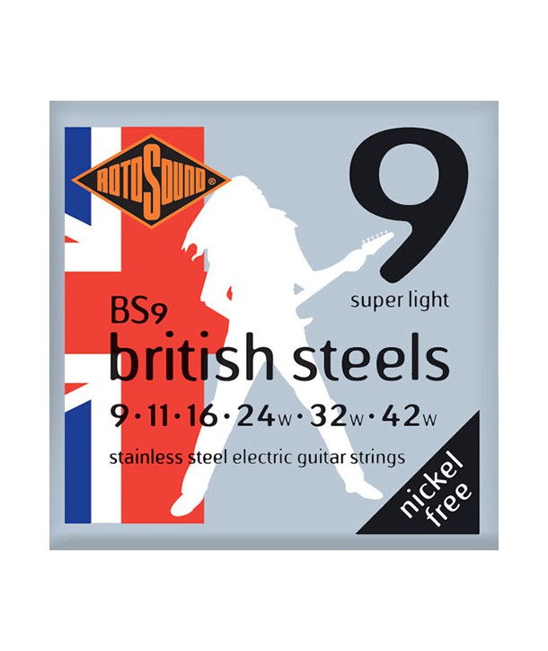 Jeu de Cordes électrique British Steels Super Light Stainless steel 9-42
