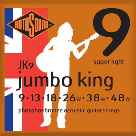 Jeu de cordes Folk Phosphore Bronze Jumbo King Super Light 9-48