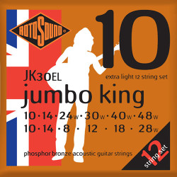 Jeu de 12 cordes Folk Phosphore Bronze Jumbo King Extra Light 10-48
