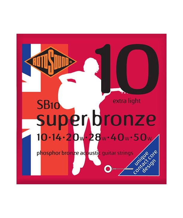 Juego de cuerdas folk Fósforo-Bronce Super Bronze Extra Light 10-50
