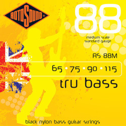 Jeu de cordes basse TRU BASS filé plat  65-115 Diapason moyen BLACK NYLON