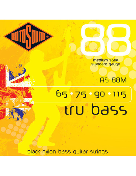 Jeu de cordes basse TRU BASS filé plat  65-115 Diapason moyen BLACK NYLON
