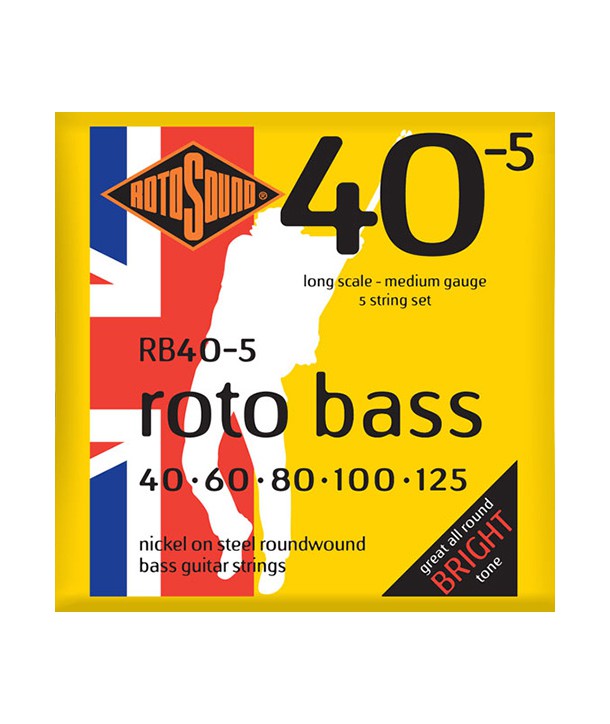 Jeu de cordes 5 cordes Basse ROTO BASS Medium 40-125 filé rond NICKEL