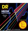 Pack de 2 jeux de cordes électriques DR SuperStrings Neon Multicolor 9-42