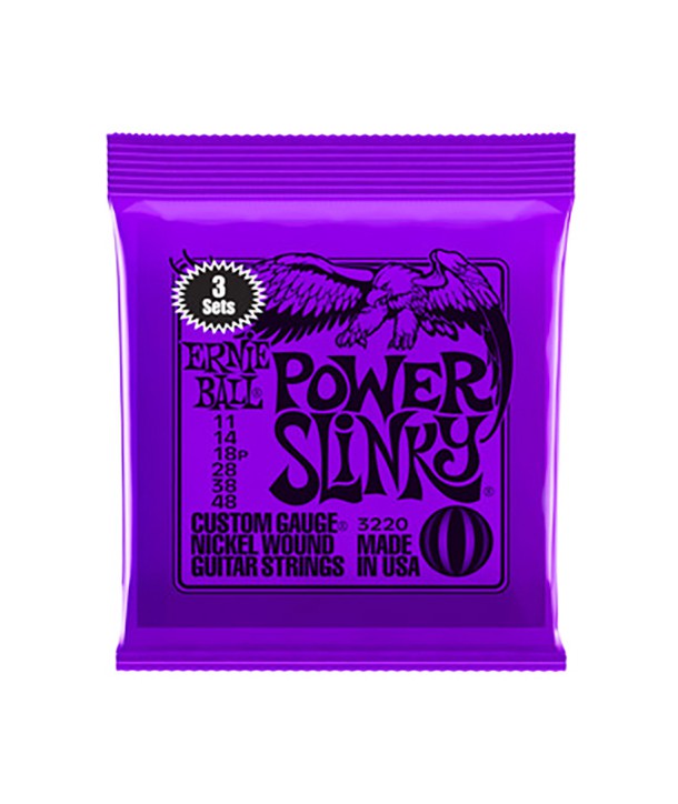 3 Saitensätze für E-Gitarren Power Slinky 11-48