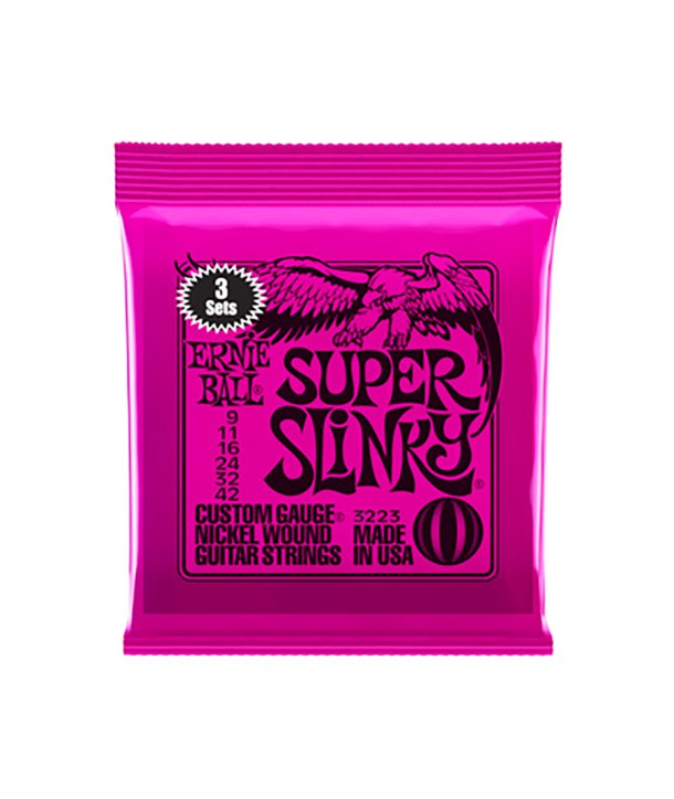 3 Saitensätze für E-Gitarren Super Slinky 9-42