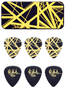Lot de 6 médiators EVH Black and Yellow 0,60mm