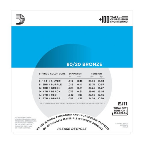 Acoustic strings set 80/20 Bronze Light 12-53