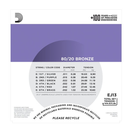 Acoustic strings set 80/20 Bronze  Custom-Light 11-52