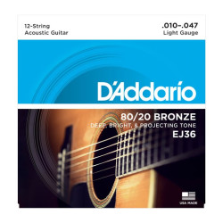 Jeu de 12 cordes Folk Bronze 80/20 Extra-light 10-47