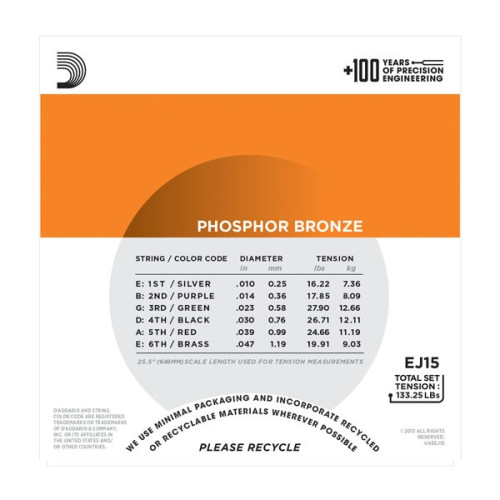 Acoustic strings set Phosphor Bronze Extra-light 10-47