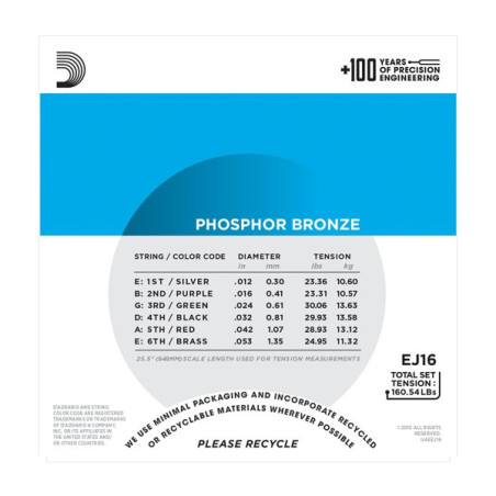 Jeu de cordes Folk Phosphore-Bronze Light 12-53
