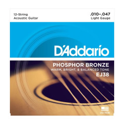 Jeu de 12 cordes Folk Phosphore-Bronze Light 10-47