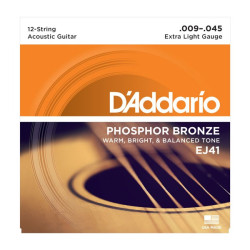 Jeu de 12 cordes Folk Phosphore-Bronze Extra-Light 09-45