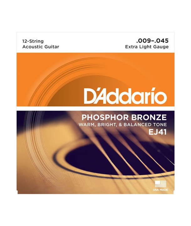 12 Saiten für Westerngitarre Phosphor Bronze Extra-Light 09-45