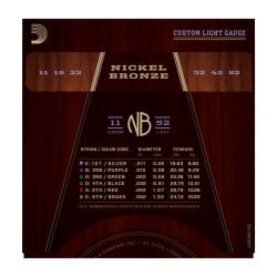 Jeu de cordes Folk Nickel Bronze Custom-light 11-52