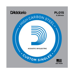 Corde unité 15 électrique ou acoustique XL acier plein