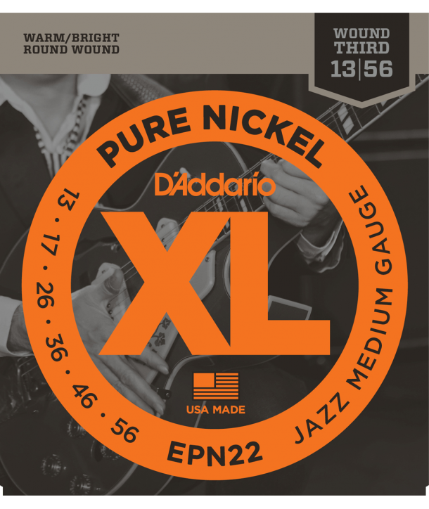 Jeu de cordes électriques Jazz Medium Pure Nickel Filé Rond 13-56