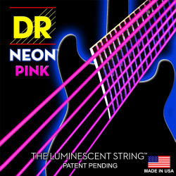 Jeu de cordes électriques DR SuperStrings Neon Hi-Def Pink 9-46