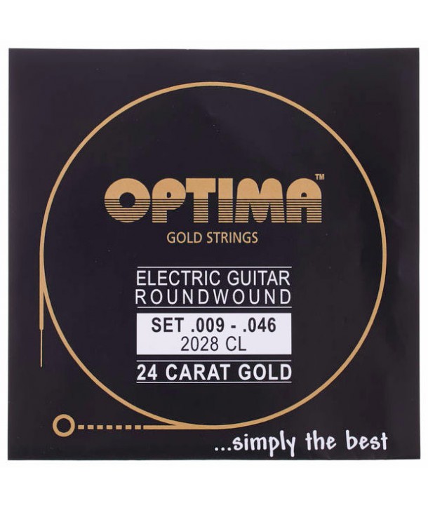 Jeu de cordes électriques Gold Strings filé rond Custom Light 9-46