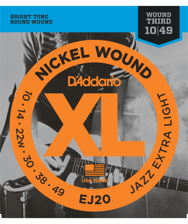 Jeu de cordes électriques XL Nickel Round Wound Jazz Extra Light 10-49