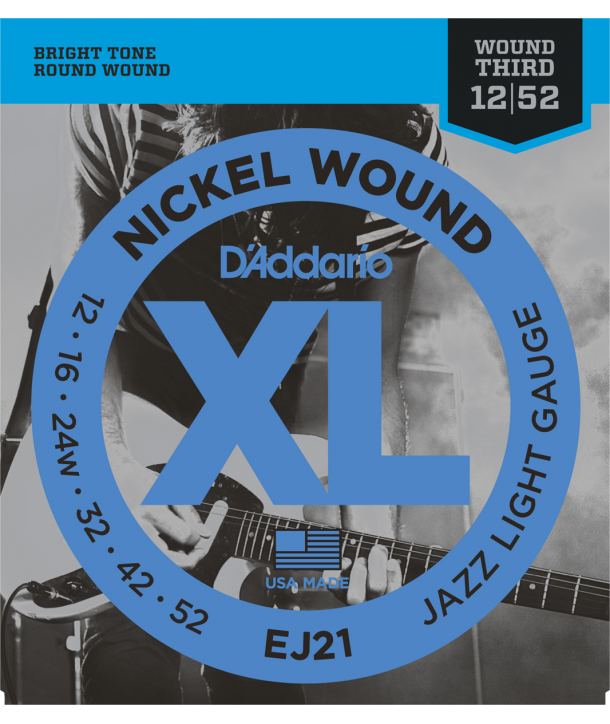 Jeu de cordes électriques XL Nickel Round Wound Jazz Light 12-52