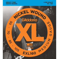 Jeu de cordes Basse XL Regular 50-105 filé rond nickel