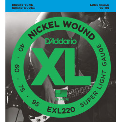 Jeu de cordes Basse XL Super-soft 40-95 filé rond nickel